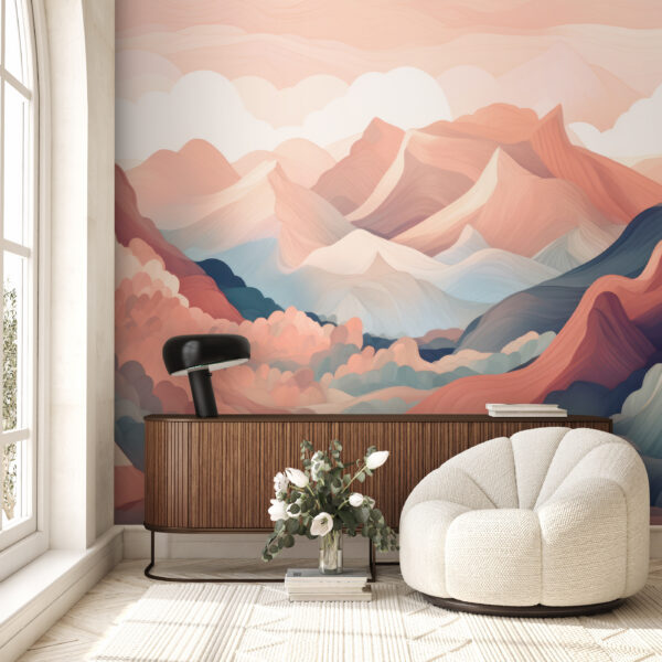 Painting of mountains and clouds Painting of mountains and clouds