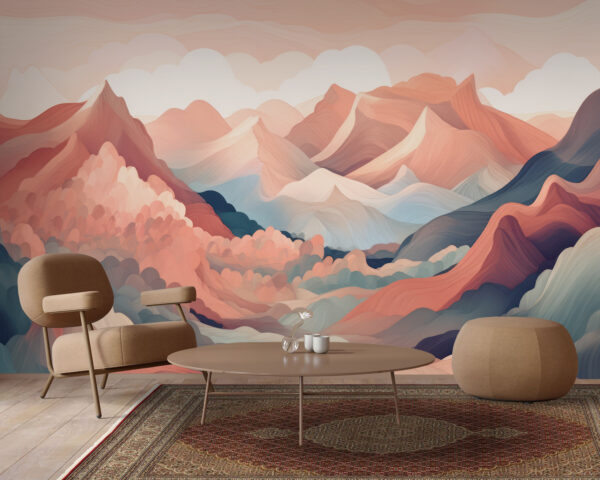 Painting of mountains and clouds Painting of mountains and clouds
