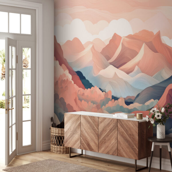 Painting of mountains and clouds Painting of mountains and clouds