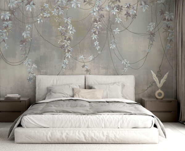 Wallpaper with white flowers Wallpaper with white flowers