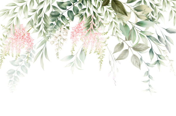 Delicate florals and lush greenery. Delicate florals and lush greenery.
