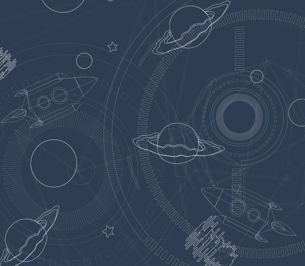 Blue and white background with planets and stars Blue and white background with planets and stars
