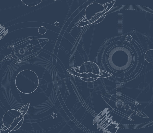 Blue and white background with planets and stars Blue and white background with planets and stars