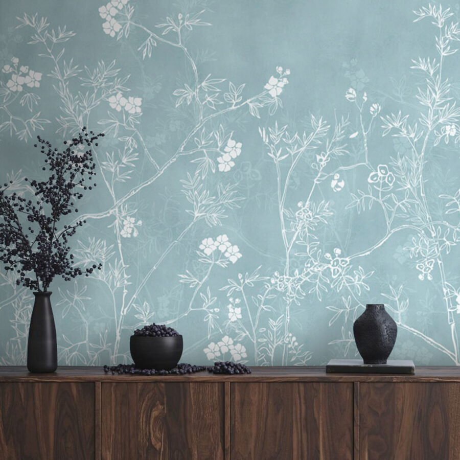 Wall murals White drawing of a tree - Image 2
