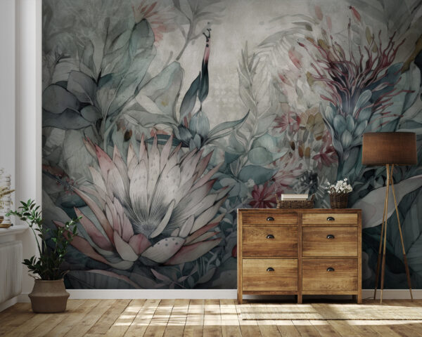 Painting of flowers and leaves Painting of flowers and leaves