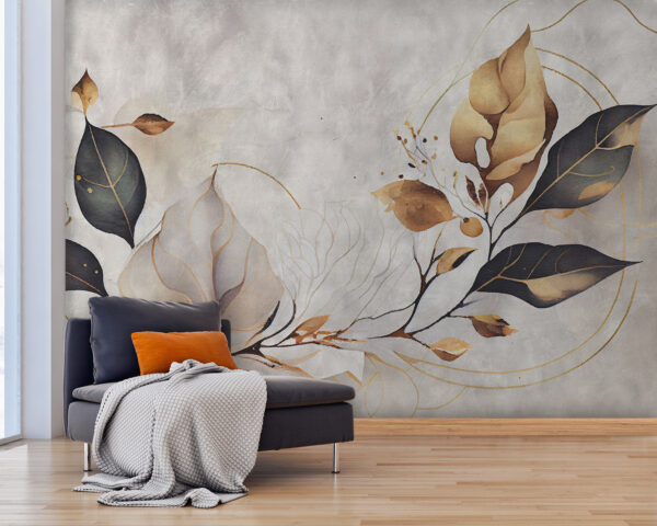 Elegant leaves dance in soft hues Elegant leaves dance in soft hues