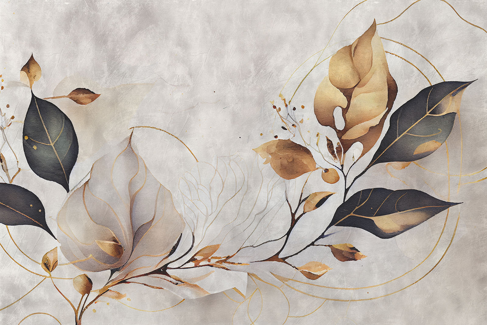 Elegant leaves dance in soft hues Elegant leaves dance in soft hues