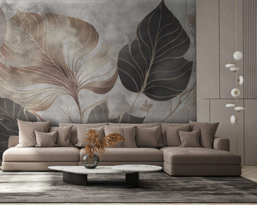 Elegant leaves in muted tones.