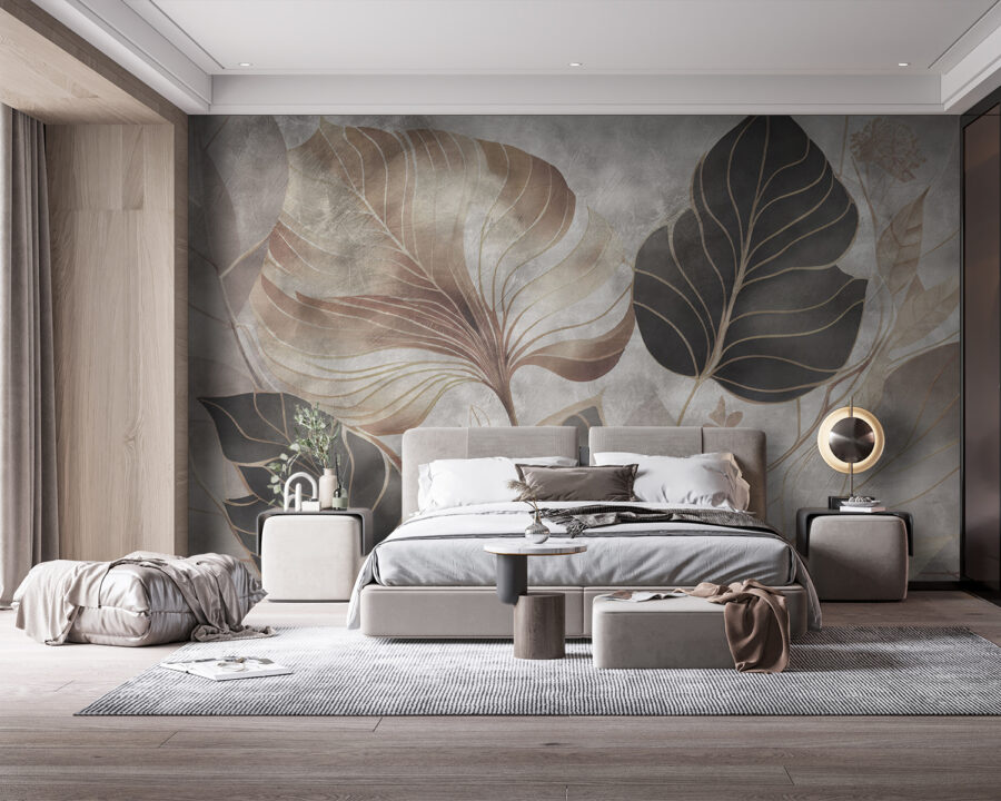Elegant leaves in muted tones.