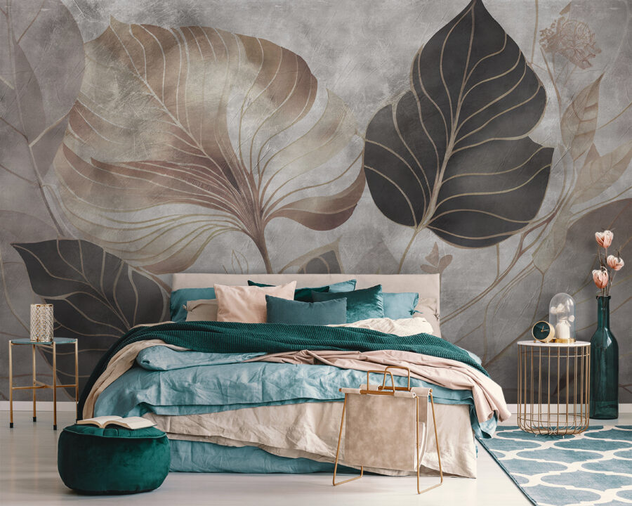 Elegant leaves in muted tones.