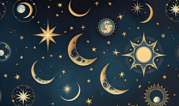 Moon and stars in the sky Moon and stars in the sky