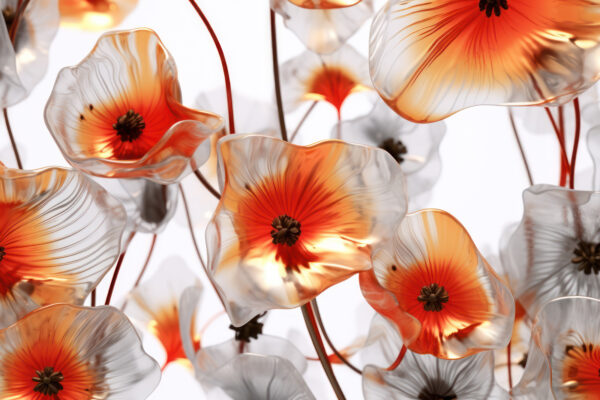 Group of glass flowers Group of glass flowers