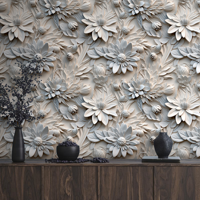 White flower pattern on a wall White flower pattern on a wall