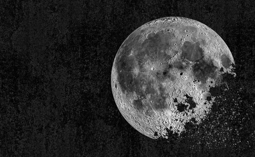 Mysterious moon in a dark sky. Mysterious moon in a dark sky.