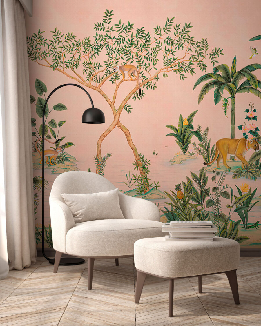 Wall murals Wallpaper with animals and trees - Image 2