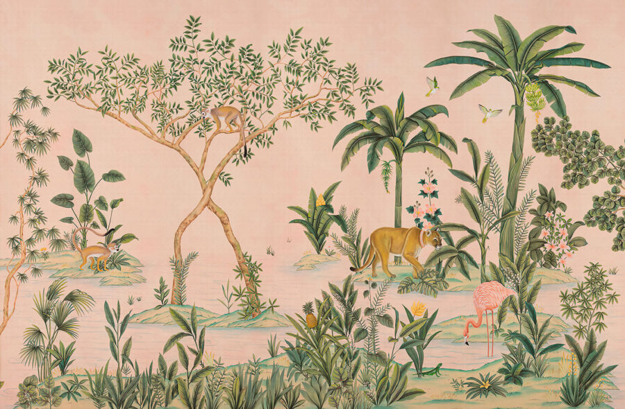Wall murals Wallpaper with animals and trees - Image 4