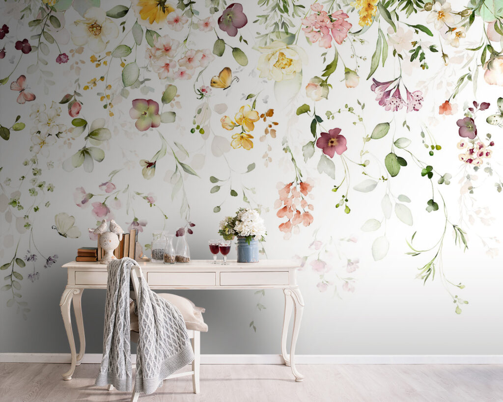 Painting of flowers and leaves Painting of flowers and leaves