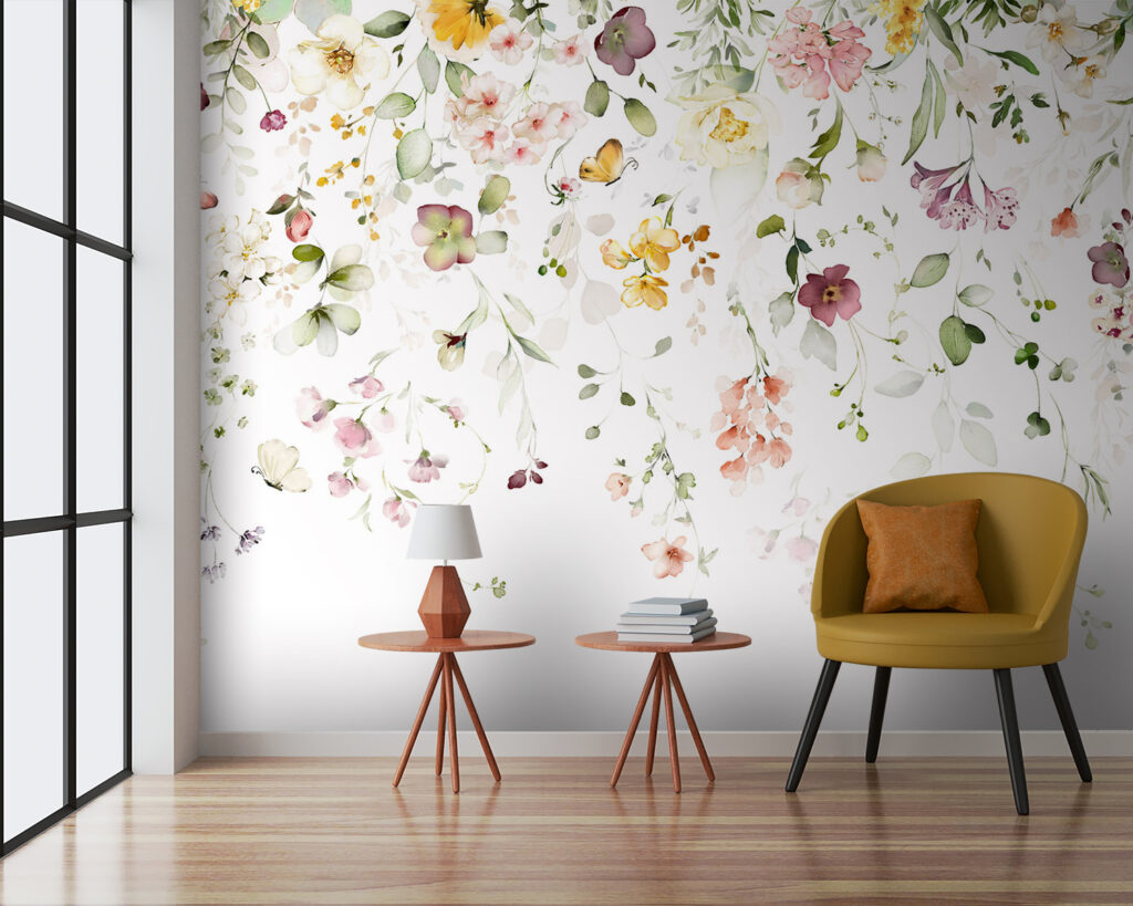 Painting of flowers and leaves Painting of flowers and leaves