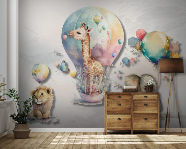 Group of animals with balloons Group of animals with balloons