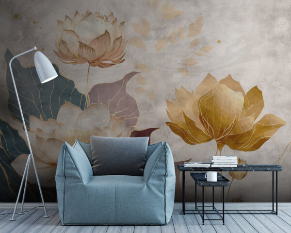 Painting of flowers and leaves Painting of flowers and leaves