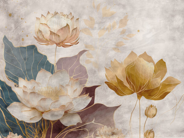 Painting of flowers and leaves Painting of flowers and leaves
