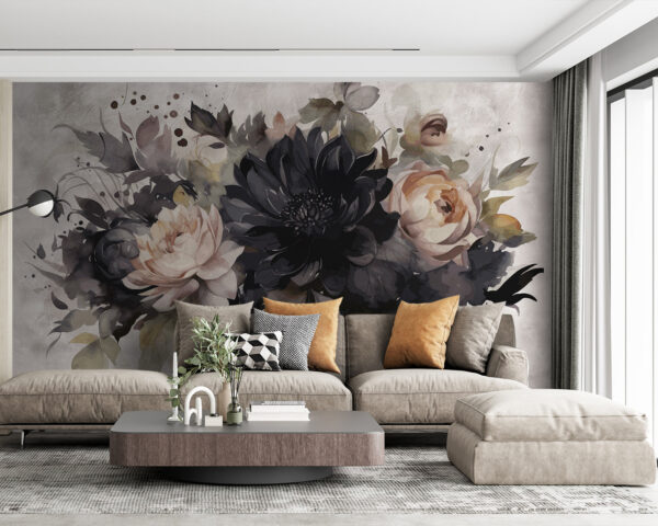 Painting of flowers and leaves Painting of flowers and leaves