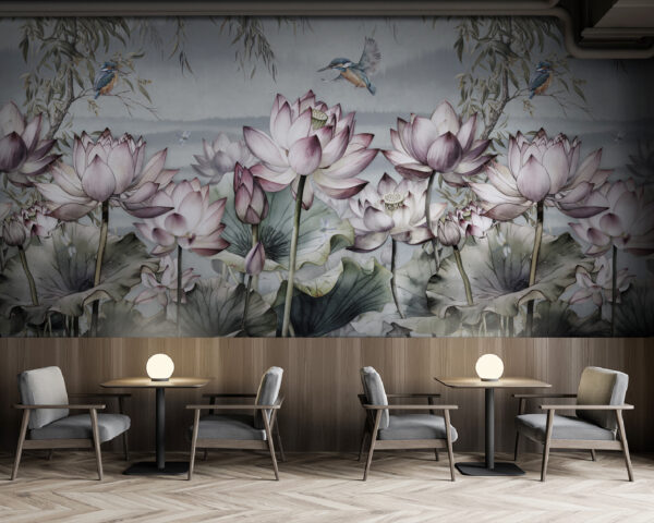 Painting of flowers and a bird Painting of flowers and a bird