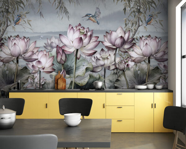 Painting of flowers and a bird Painting of flowers and a bird