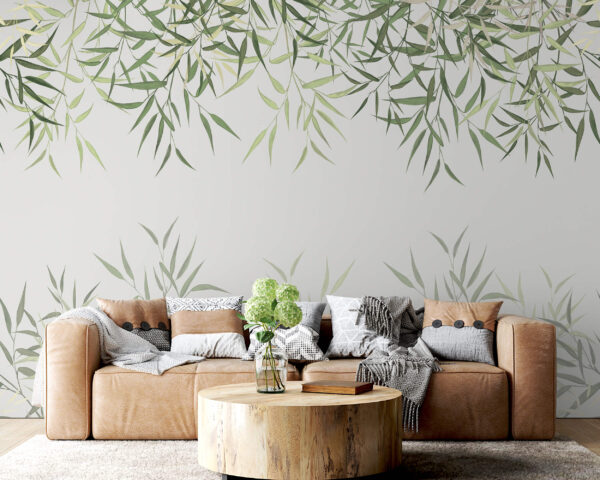 Delicate bamboo leaves on soft background. Delicate bamboo leaves on soft background.