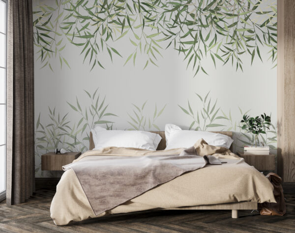 Delicate bamboo leaves on soft background. Delicate bamboo leaves on soft background.