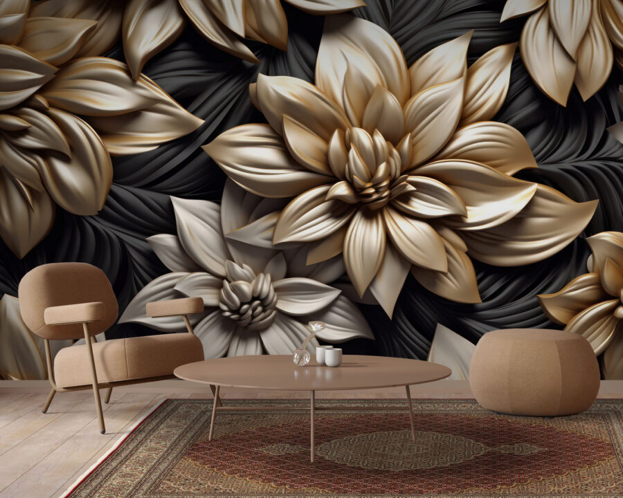 Elegant floral design on dark background. Elegant floral design on dark background.