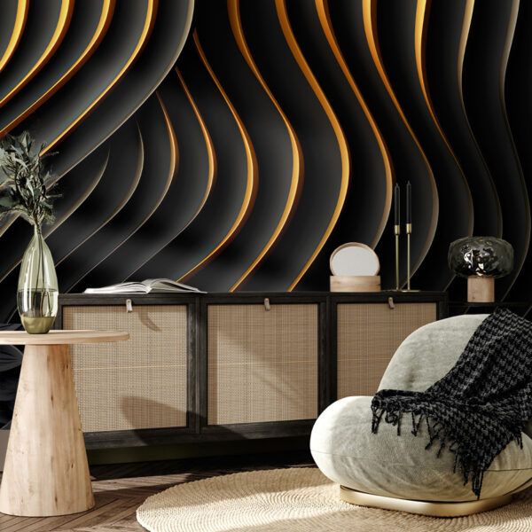 Black and orange wavy lines Black and orange wavy lines