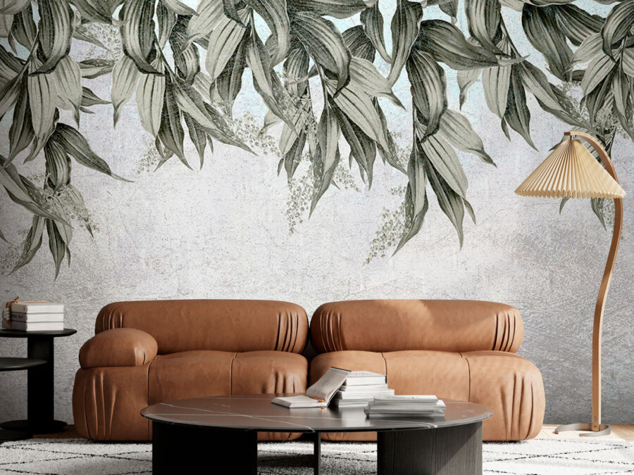 Elegant leaves against a textured backdrop. Elegant leaves against a textured backdrop.