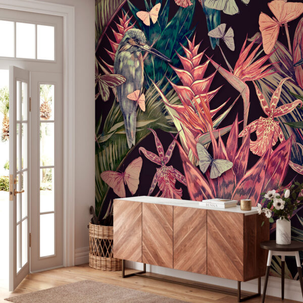 Pattern of tropical plants and birds Pattern of tropical plants and birds