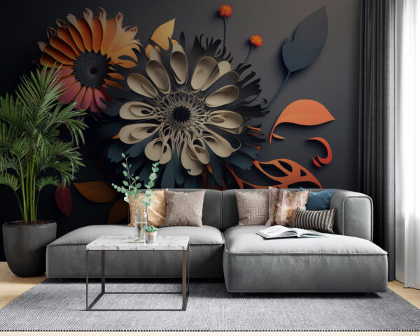 Wall murals A paper cut out flowers Wall murals A paper cut out flowers