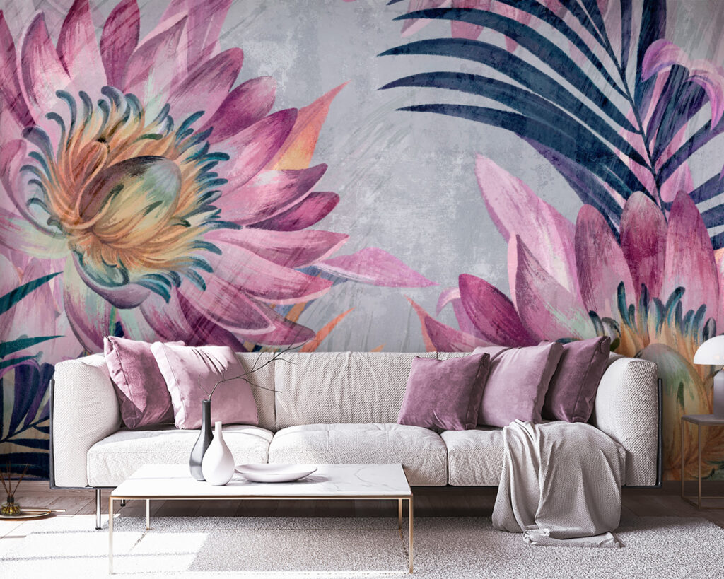 Vibrant blooms against a textured backdrop Vibrant blooms against a textured backdrop