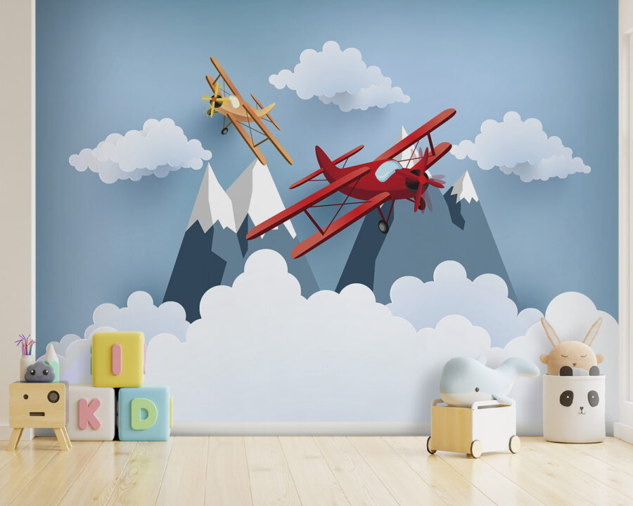 Wall murals Two planes flying in the air - Image 3