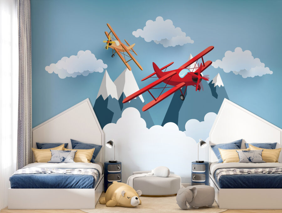 Wall murals Two planes flying in the air - Image 2