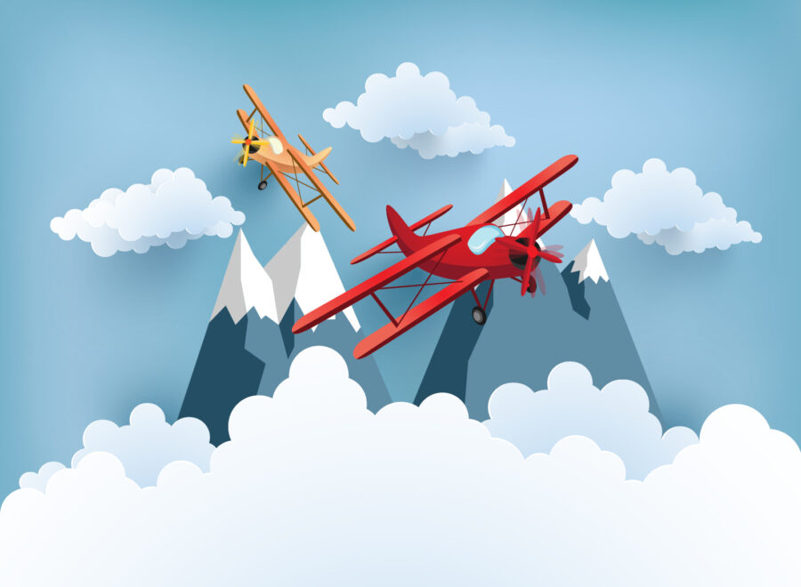 Wall murals Two planes flying in the air - Image 5