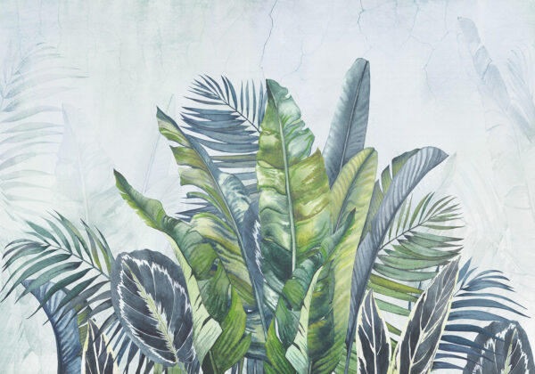 Painting of a bunch of green leaves Painting of a bunch of green leaves