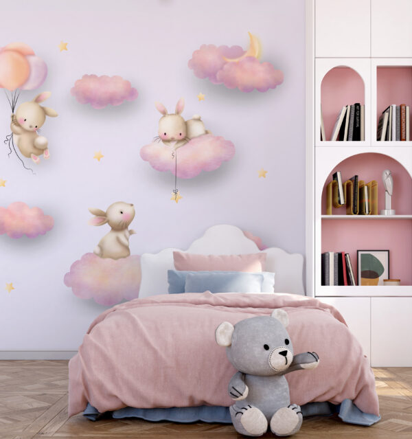 Group of rabbits on clouds u94823pir3 600x639 - Group of rabbits on clouds - tegory