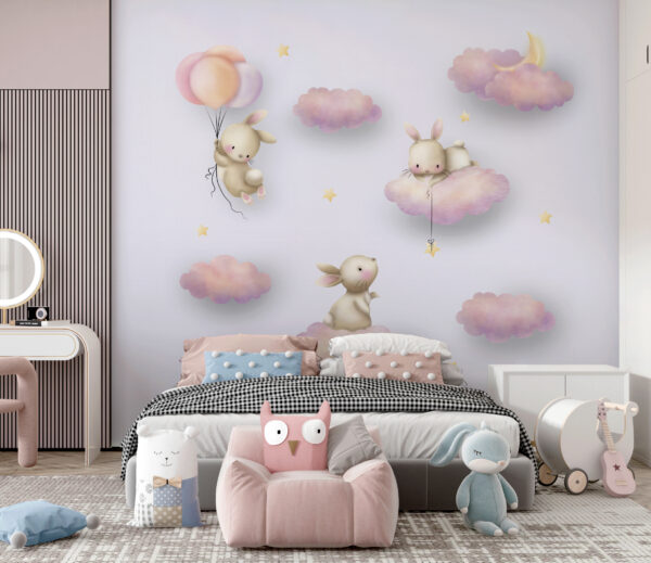 Group of rabbits on clouds u94823pir1m 600x519 - Group of rabbits on clouds - tegory