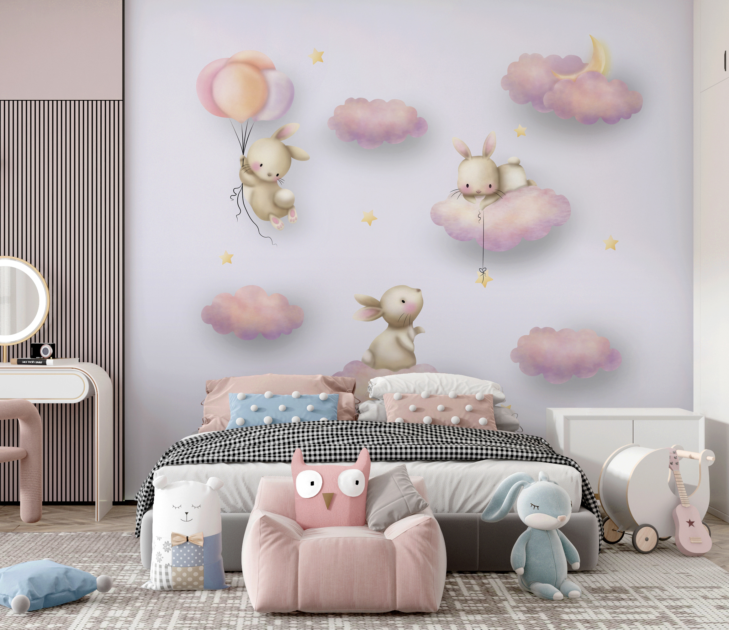 u94823pir1m - Group of rabbits on clouds - tegory