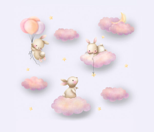 Group of rabbits on clouds u94823p 600x514 - Group of rabbits on clouds - tegory