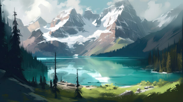 Lake with mountains in the background u94775p 600x336 - Lake with mountains in the background - tegory