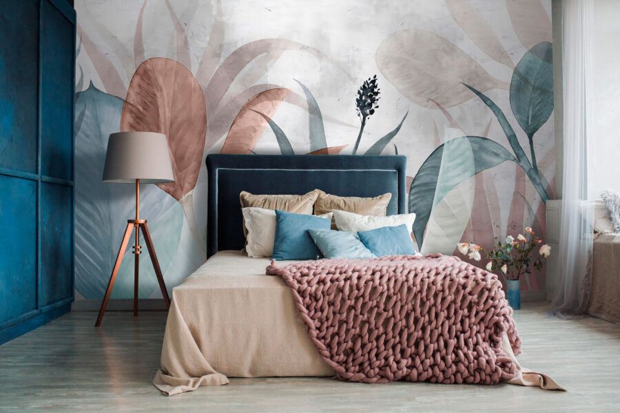 Serene foliage in soft pastels.