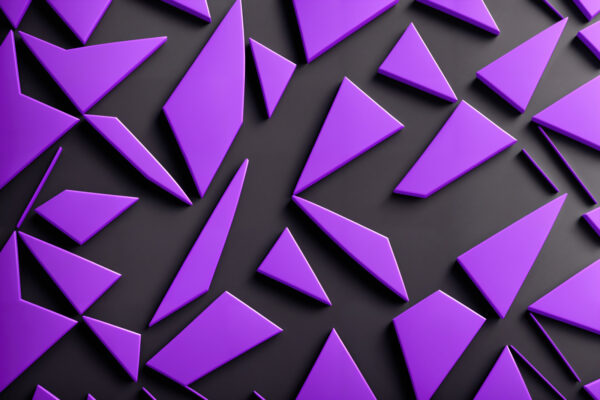 Purple triangles on a black surface u94590p 600x400 - Purple triangles on a black surface - tegory