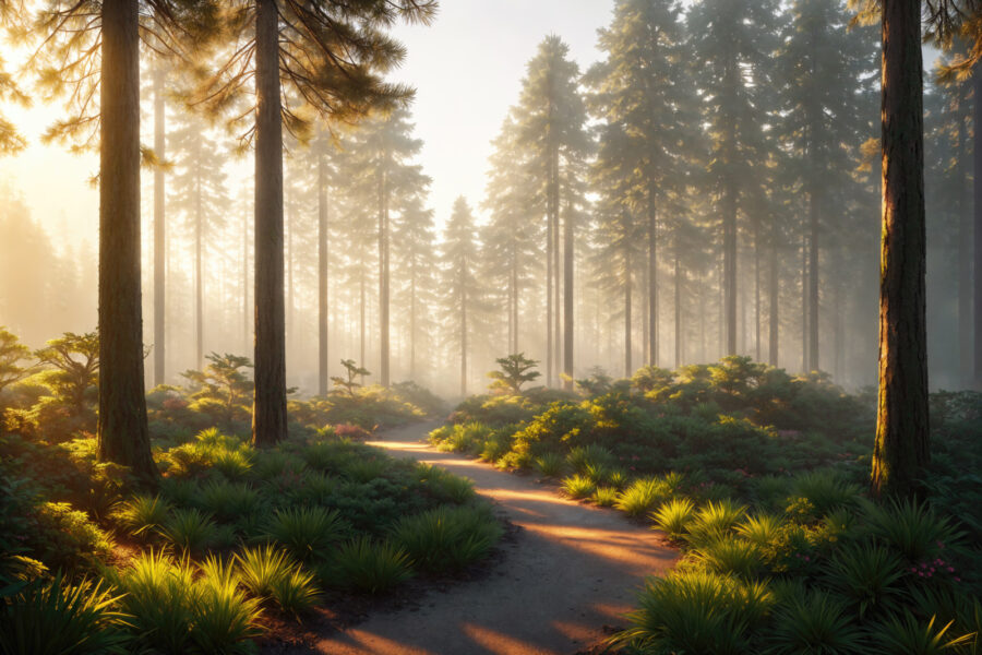 Path through a forest Path through a forest
