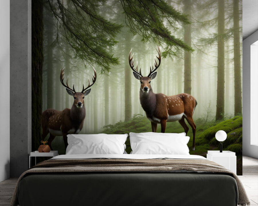 Two deer in a forest