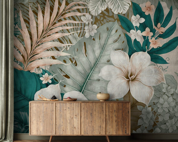 Tropical foliage and floral arrangement. Tropical foliage and floral arrangement.